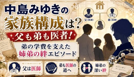 中島みゆきの家族構成は父も弟も医者！弟の学費を支えた姉弟の絆エピソード