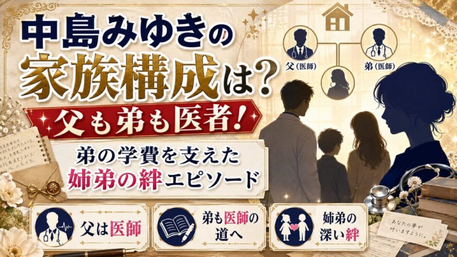 中島みゆきの家族構成は父も弟も医者！弟の学費を支えた姉弟の絆エピソード