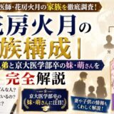 花房火月の家族構成｜妻・子供・兄弟と京大医学部卒の妹・萌さんを完全解説