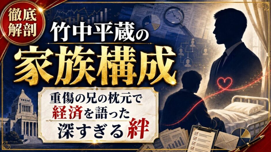 竹中平蔵の家族構成を徹底解剖！重傷の兄の枕元で経済を語り続けた深すぎる絆