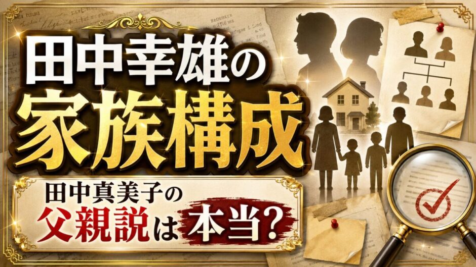 田中幸雄の家族構成を徹底調査！田中真美子の父親説は本当か