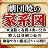 劇団暁の家系図は三咲夏樹・春樹の兄弟が軸！座長一家に血縁でない2人がいる理由