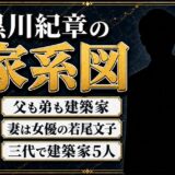 黒川紀章の家系図は建築家が5人！若尾文子と加藤シヅエ家までつながる系譜