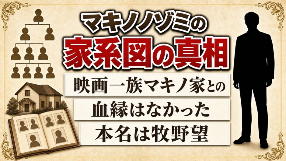 マキノノゾミの家系図にマキノ省三の名前はない！本名が生んだ映画一族との勘違い