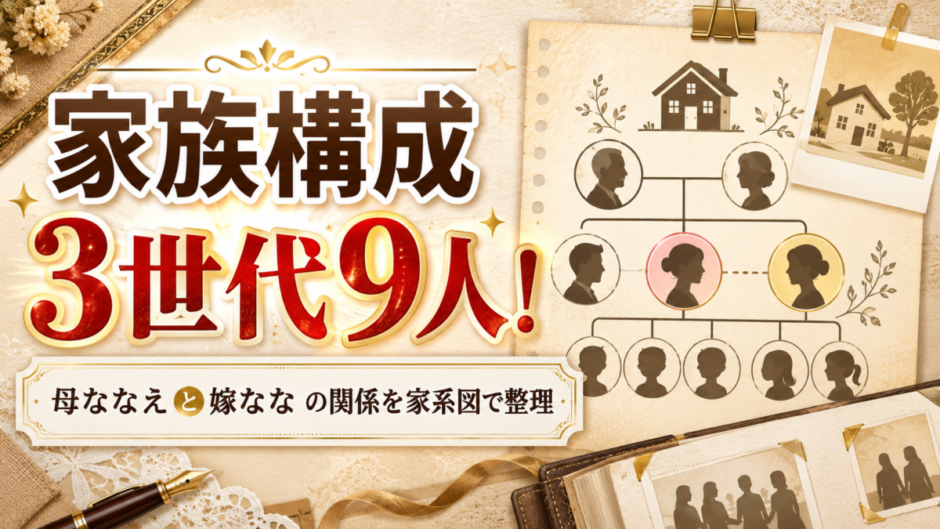 まつどさんちの家族構成は3世代9人！母ななえと嫁ななの関係を家系図で整理