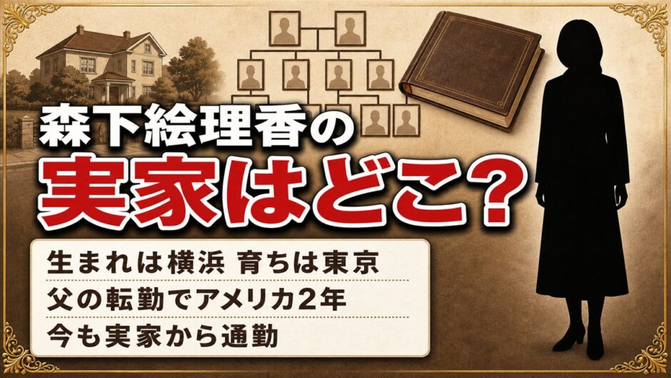 森下絵理香の実家は東京で今も通勤！父の転勤で暮らしたアメリカ2年間