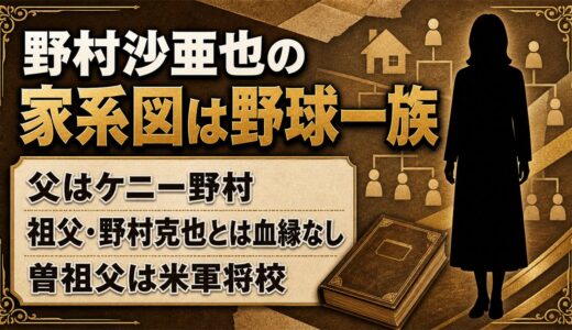 野村沙亜也の家系図は野球一族！祖父・野村克也と血がつながっていない理由