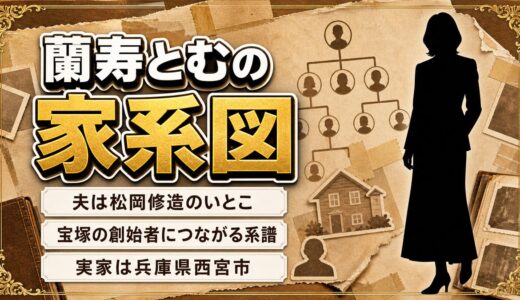 蘭寿とむの家系図は結婚で一変！夫は松岡修造のいとこ、源流は宝塚の創始者