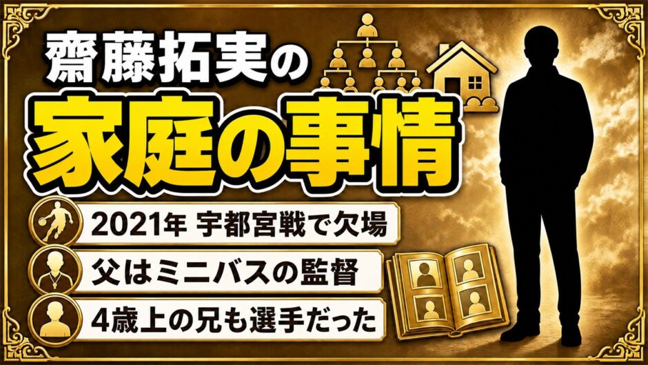 齋藤拓実の家庭の事情は非公表！2021年の欠場と、父がミニバス監督だった家族