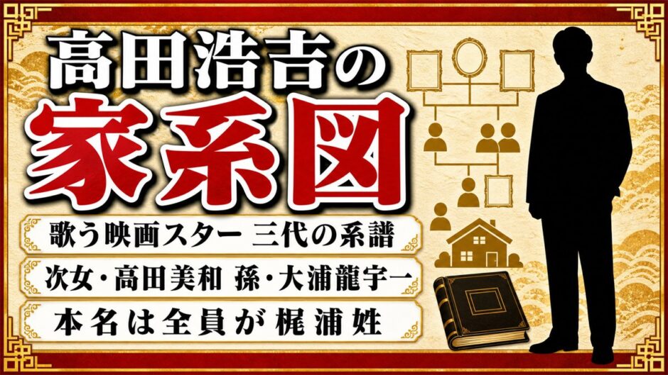 高田浩吉の家系図は芸能一家三代！孫・大浦龍宇一が血縁を伏せ続けた理由