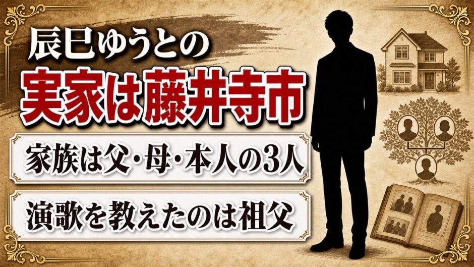 辰巳ゆうとの実家は大阪府藤井寺市！一人っ子を演歌漬けにした祖父の存在