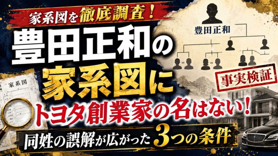 豊田正和の家系図にトヨタ創業家の名はない！同姓の誤解が広がった3つの条件