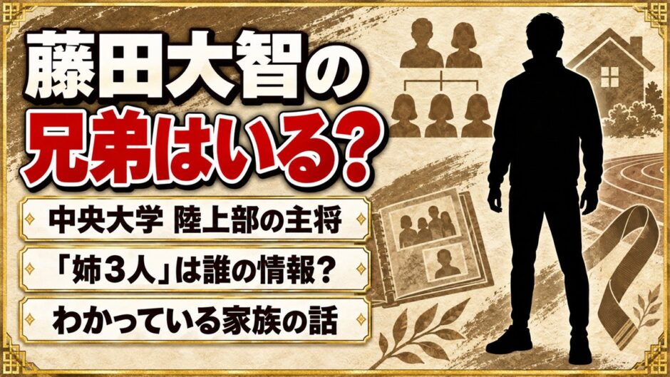 藤田大智の兄弟は非公表！検索で出てくる「姉3人」は誰の情報？