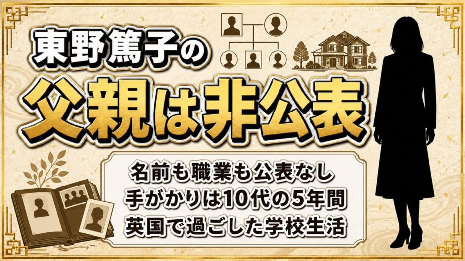 東野篤子の父親は非公表！父を知る手がかりは立教英国学院の5年間とは？