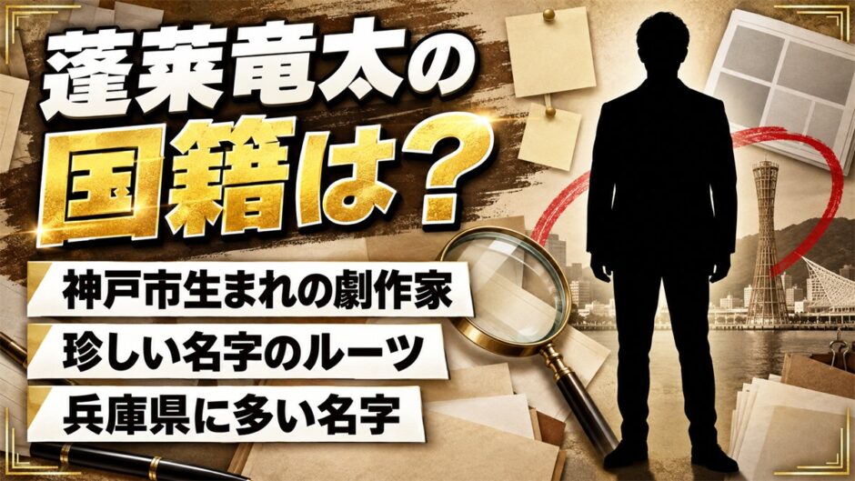 蓬莱竜太の国籍は非公表！神戸生まれで珍しい名字「蓬莱」のルーツとは