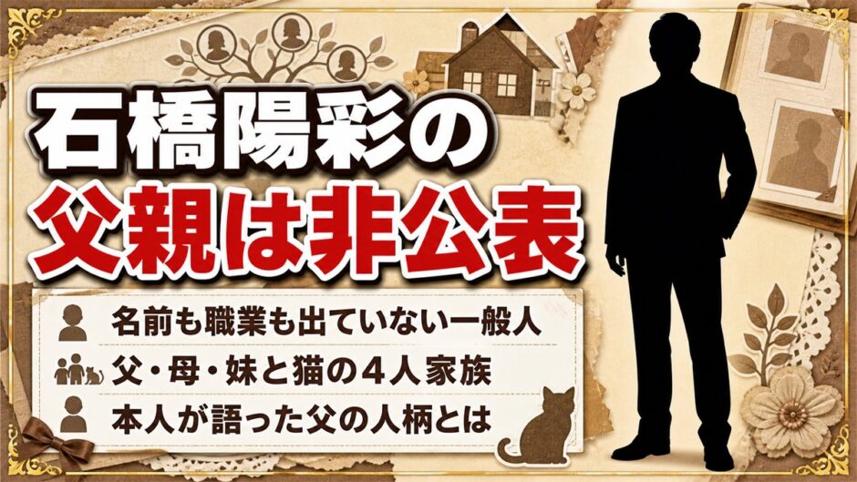 石橋陽彩の父親は非公表の一般人！父・母・妹と猫のさっちゃんがいる家庭とは