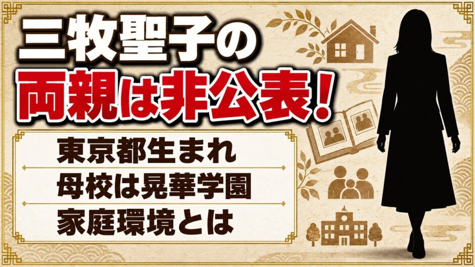 三牧聖子の両親は非公表！東京都生まれで晃華学園に通った家庭環境とは