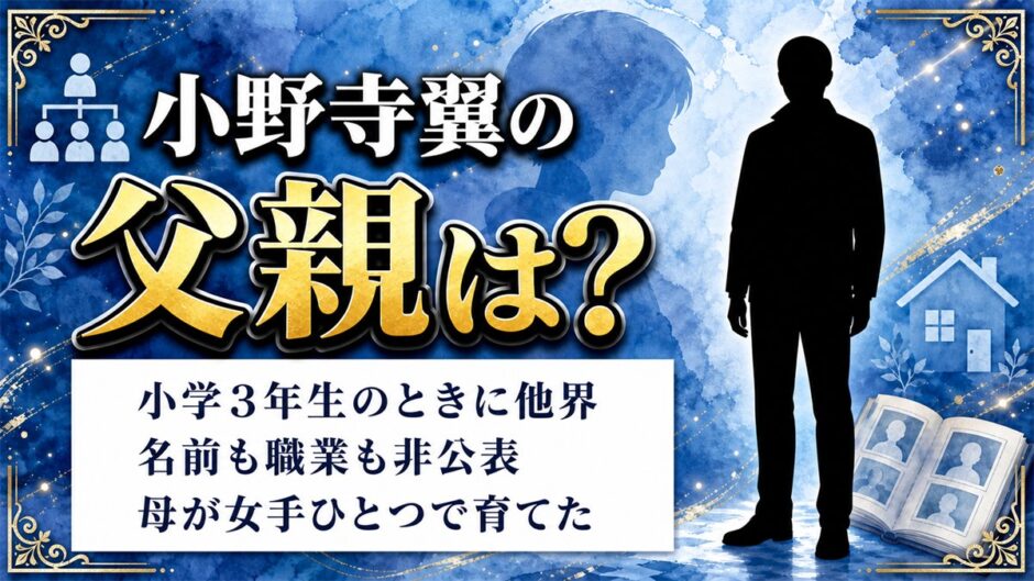 小野寺翼の父親は小学3年生のときに他界！名前も職業も出てこない理由とは