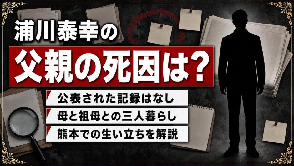 浦川泰幸の父親の死因は非公表！幼少期を母と祖母で過ごした事情とは？