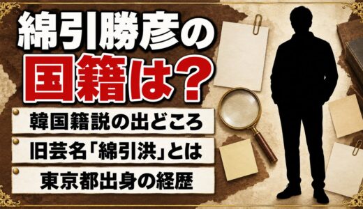綿引勝彦の国籍は日本？韓国籍説と旧芸名「綿引洪」の関係とは？