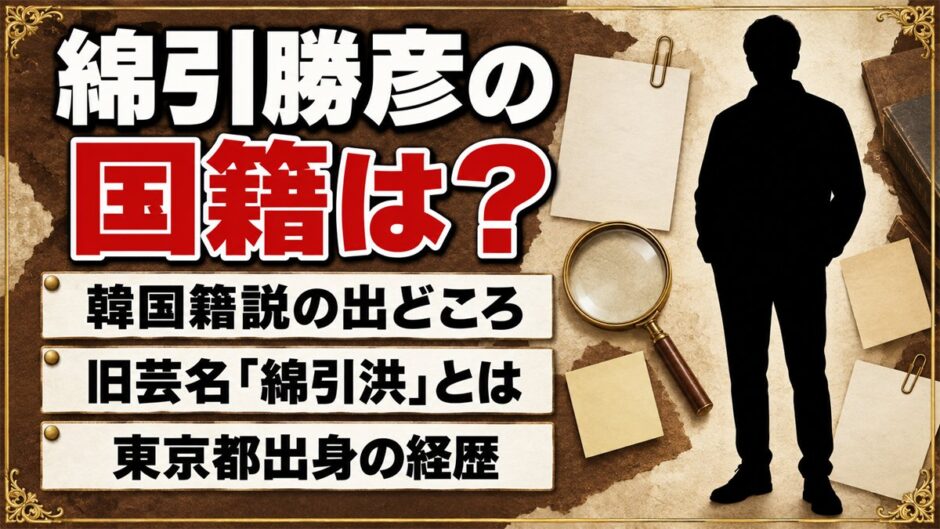 綿引勝彦の国籍は日本の可能性が高い｜韓国籍説と旧芸名「綿引洪」の関係とは？