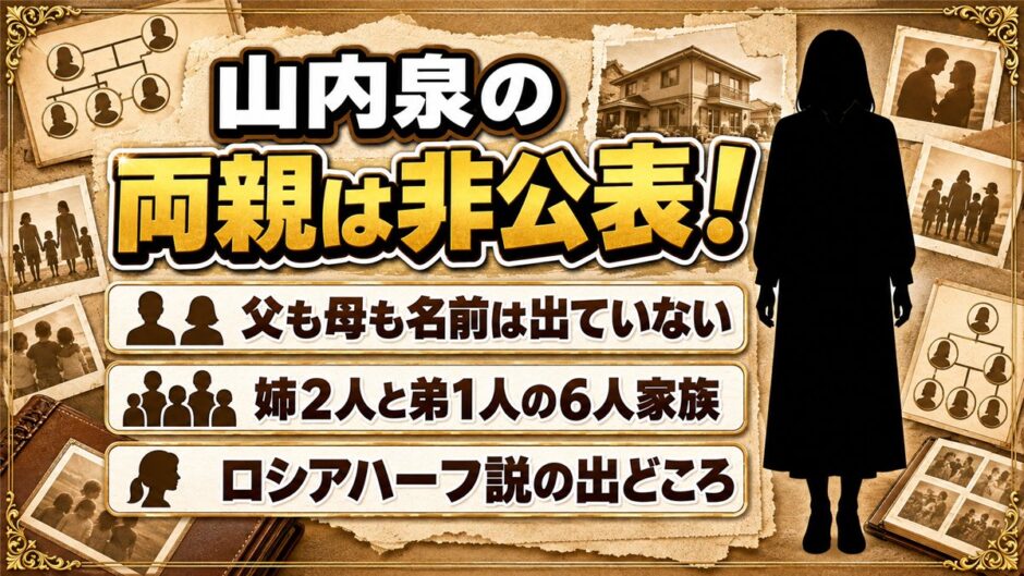 山内泉の両親は非公表！姉2人と弟1人を育てた6人家族とは