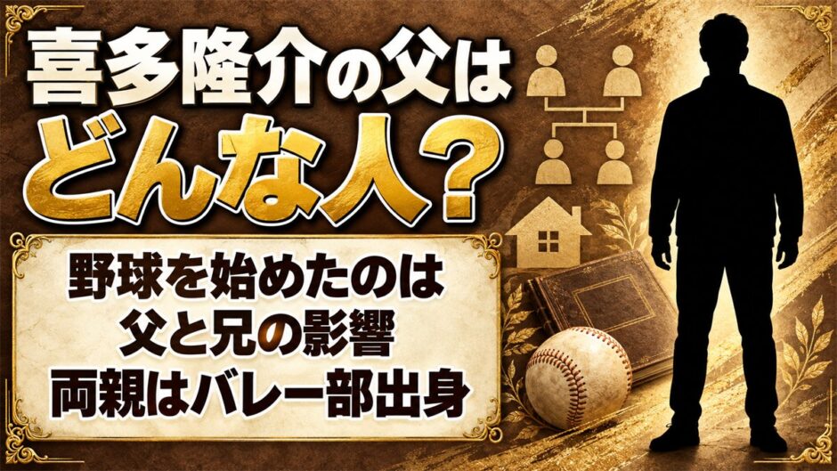 喜多隆介の父の名前や職業は非公表！父と兄の影響で小2から始めた野球の原点とは