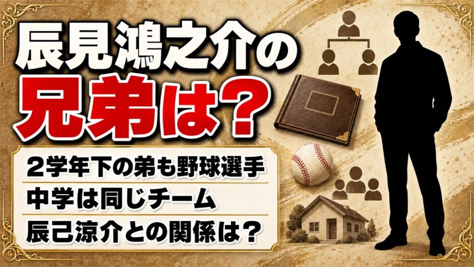 辰見鴻之介の兄弟は2学年下の弟・大成！辰己涼介が「弟」と呼んだ理由とは？